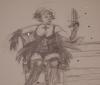 Isabelle Samul's drawing of Candy's last pose for the day.