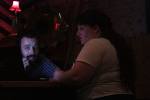 Our bartender Johnny thought MC Hells Belle's punk playlist rocked!