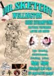 Dr. Sketchy goes Steampunk had awesome Victorian meets mechanics with bellydancer LadySin and burlesque beauty, MisRed.  Poster by Nannoscopic Designs https://www.facebook.com/pages/Nannoscopic-Designs/188685081219780  