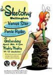 Wellington April 2009, Easter special starring Ponie Ryder and Venus Starr. Poster illustration by the wonderful Simon Morse.