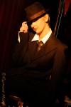 Two incredibly talented performers: juggler and balancing babe Miss Ellaneous with blindfolded violinist and poledancing beauty Danny De Mure. Photograph by Raymond Massa.