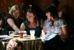 Sharing a drawing at Dr. Sketchy Wellington February 2011. Photo by Pauline Autet.