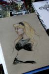 Amazing drawing of Athena di Lure at Dr. Sketchy Wellington February 2011. Photo by Pauline Autet.