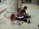 Artists of all ages joined us to sketch at the steps of the Sidney and Berne Davis Art Center.