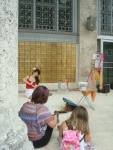Artists of all ages joined us to sketch at the steps of the Sidney and Berne Davis Art Center.