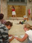 Artists of all ages joined us to sketch at the steps of the Sidney and Berne Davis Art Center.
