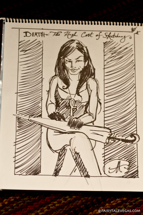 Sketch of Stoya as Death at Dr. Sketchy Philly. Photo by Lauren Goldberg