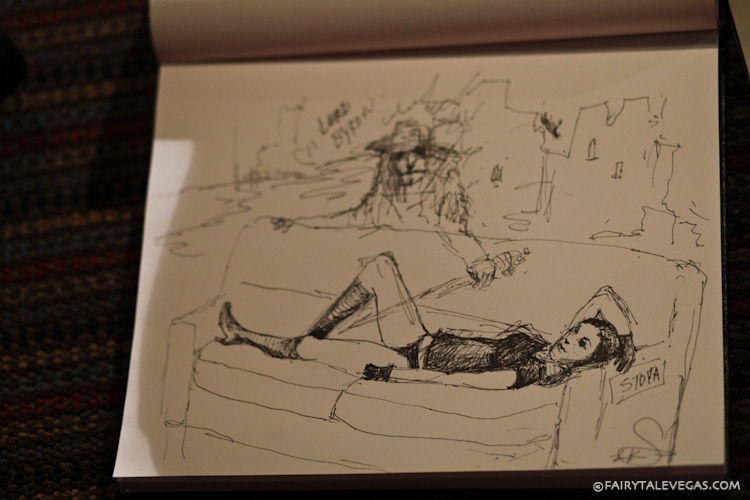 Sketch of Stoya as Death at Dr. Sketchy Philly. Photo by Lauren Goldberg