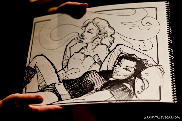 Sketch of Stoya as Death at Dr. Sketchy Philly. Photo by Lauren Goldberg